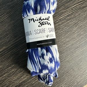 Blue & White Sarong Scarf: Michael Stars Batik Ruana Tie Dye